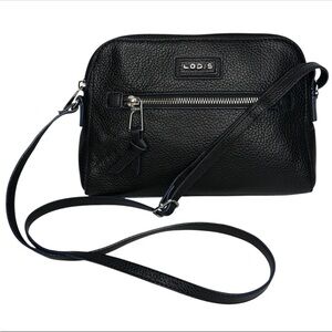Lodis Black Pebbled Leather Crossbody Bag